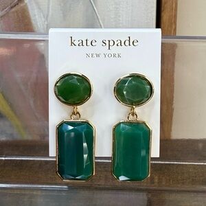 Kate Spade Emerald Green and Gold Drop Earrings